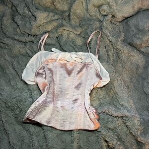 Boston Proper Satin Shapewear - Pink and Cream